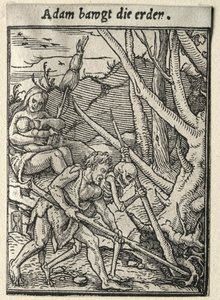 Danza de la Muerte: Adán Labra la Tierra de Hans Holbein