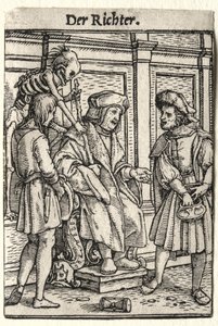 Danza de la muerte: El juez de Hans Holbein