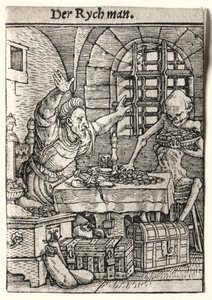 Danza de la muerte: El avaro, c. 1526 de Hans Holbein