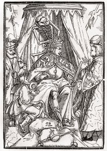 La Muerte llega para el Emperador, grabado por Georg Scharffenberg, de 