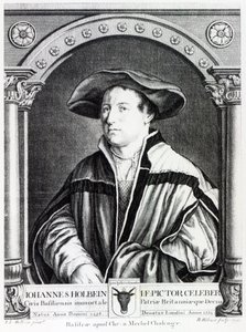 Hans Holbein el Joven, grabado por Bartholomaus Huebner, 1790 de Hans Holbein der Jüngere
