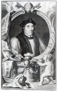 John Fisher, obispo de Rochester, grabado por Jacobus Houbraken, c.1738-42