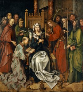 La muerte de la Virgen, del retablo de los dominicos en Frankfurt, 1501