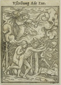 Adán y Eva expulsados del Paraíso de Hans Holbein the Younger