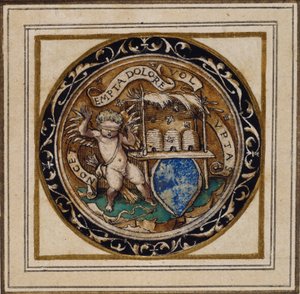 Cupido picado por abejas - Diseño para un colgante o insignia de sombrero, c.1532-43 de Hans Holbein der Jüngere