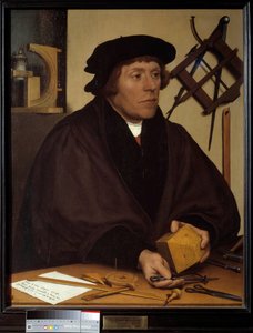 Retrato de Nicolas Kratzer (1487-1550) Astrónomo de Enrique VIII. Pintura de Hans Holbein el Joven (1497-1543). Siglo XVI de Hans Holbein der Jüngere