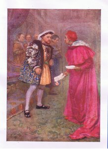 Lee esto... y luego al desayuno con el apetito que tengas (Rey Enrique VIII), de Las Obras Completas de Shakespeare publicadas por George Harrap & Co Ltd, 1920s de Hans Holbein der Jüngere
