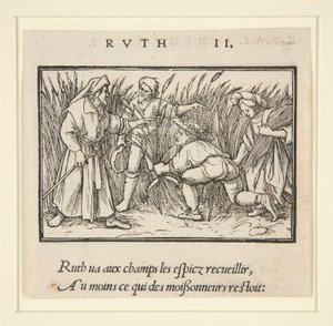 Ruth limpieza en los campos de Booz (anverso); Ana y Elcana (verso) de Hans Holbein der Jüngere