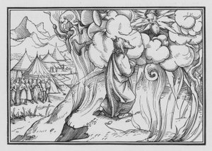 La temible presencia de Dios en el Monte, Éxodo XIX, 18 de Hans Holbein der Jüngere