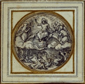 El Juicio Final - Diseño para un colgante o insignia de sombrero, c.1532-43 de Hans Holbein der Jüngere