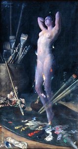 En el estudio: Visión del artista, c.1900 de Hans Holtzbecher