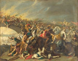 Lucha con amazonas de Hans I Jordaens