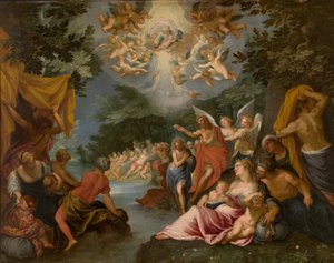 El Bautismo de Cristo (óleo sobre cobre) de Hans I or Johann Rottenhammer