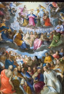 La coronación de la Virgen de Hans I or Johann Rottenhammer