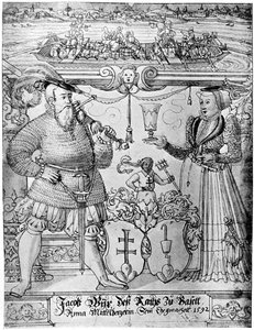 Jacob Wyx de Basilea y su esposa Anna, 1592 de Hans Jakob Plepp