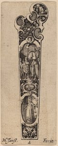 Mango para Cuchillo o Tenedor, Ornamentado con Figuras de Hans Janssen