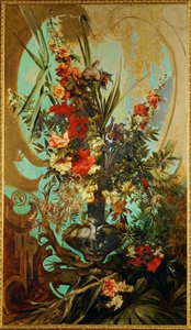 Blumenstueck - Bodegón de flores ... (pintura sobre lienzo) de Hans Makart