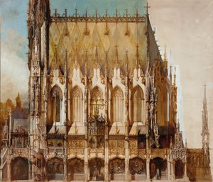 Iglesia funeraria gótica de San Miguel, vista lateral de Hans Makart