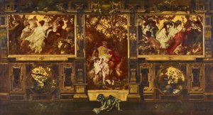 Cupidos modernos - diseño para decorar una pared de Hans Makart