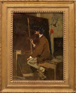 Autorretrato de Hans Makart ante un caballete de Hans Makart