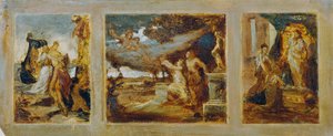 Boceto para un tríptico con escenas mitológicas de Hans Makart