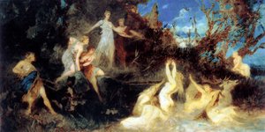 La caza de Diana, estudio, 1879 de Hans Makart