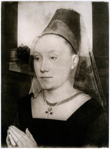 Barbara Van Vlaenderbergh, esposa de Guillaume Moreel, c1480, 1927 de Hans Memling