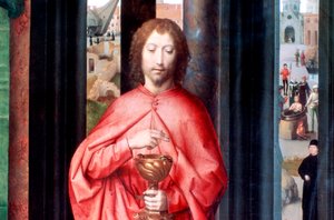 Matrimonio Místico de Santa Catalina y Otros Santos, (detalle), c1453-1494 de Hans Memling