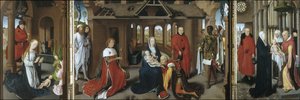 Natividad. La adoración de los magos. La presentación de Jesús en el templo, 1479-1480 de Hans Memling