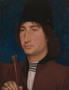 Retrato de un hombre con una flecha, c. 1470-1475 de Hans Memling