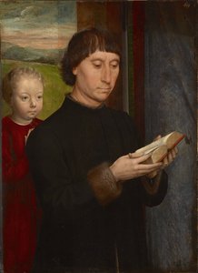 Retrato de un hombre leyendo de Hans Memling