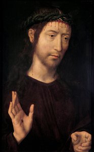 El Hombre de Dolores Bendiciendo, 1480-1490 de Hans Memling