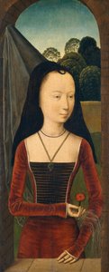 Joven mujer con un clavel de Hans Memling