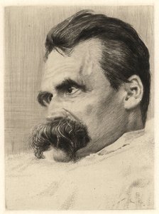 Retrato de Friedrich Nietzsche (1844 - 1900), filósofo alemán de Hans Olde