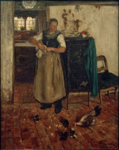 H.P.Feddersen, mujer frisona en la cocina de Hans Peter Feddersen der Jüngere