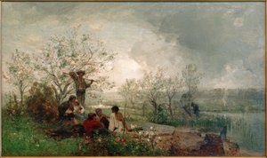 Campamento gitano en el Vístula de Hans Peter Feddersen der Jüngere