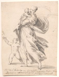 Mujer con dos niños de Hans Rottenhammer