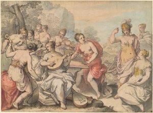 Minerva y las Musas de Hans Rottenhammer