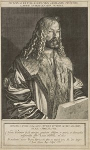 Retrato de Durero, grabado por Lucas Kilian