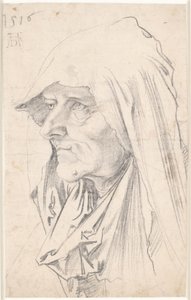 Retrato de una anciana de perfil hacia la izquierda de Hans Schäufelein