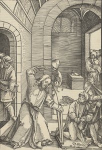 Cristo purificando el templo, de Speculum passionis domini nostri Ihesu Christi, 1507