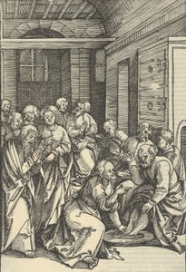 Cristo Lavando los Pies de San Pedro, de Speculum passionis domini nostri Ihesu Christi, 1507 de Hans Schäufelein the Elder