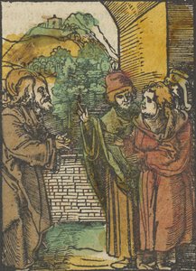 Cristo y los fariseos, de Das Plenarium, 1517 de Hans Schäufelein the Elder