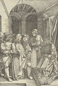 Cristo ante Herodes en un salón, de Speculum passionis domini nostri Ihesu Christi