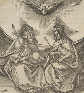 La Santísima Trinidad, de Hymmelwagen auff dem, wer wol lebt, 1517 de Hans Schäufelein the Elder