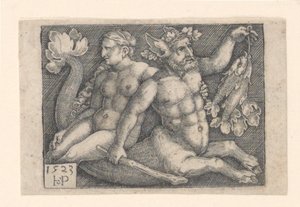 Un tritón y una ninfa de Hans Sebald Beham