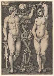 Adán y Eva, 1543 de Hans Sebald Beham