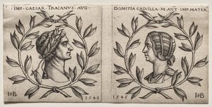 Bustos del Emperador Trajano y Domitia Calvilla