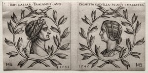 Bustos del Emperador Trajano y Domitia Calvilla, 1546