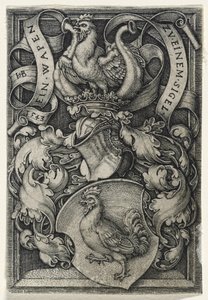 Escudo de armas con un gallo, 1543 de Hans Sebald Beham